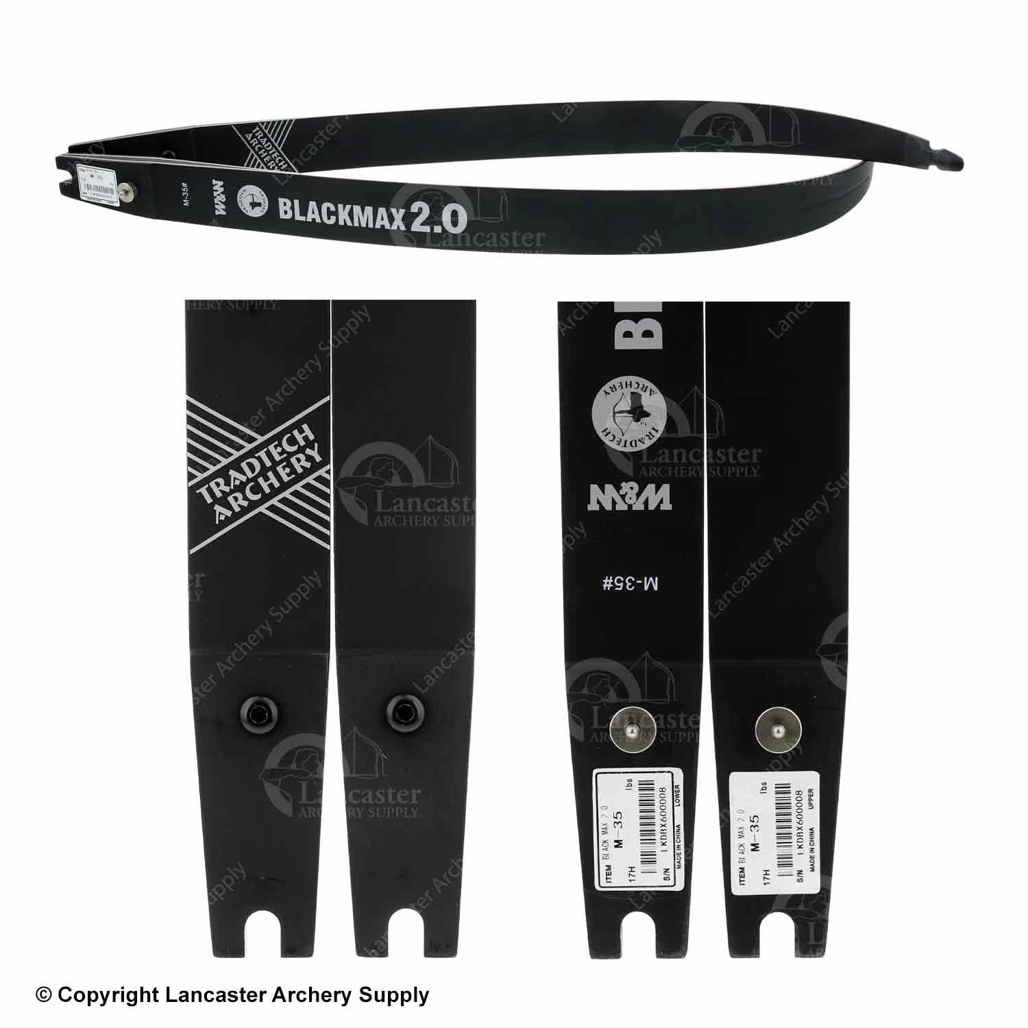 Lancaster Archery Supply Tradtech Black Max 2.0 Wood Glass ILF Limbs (Open Box X1030095) - Image 2