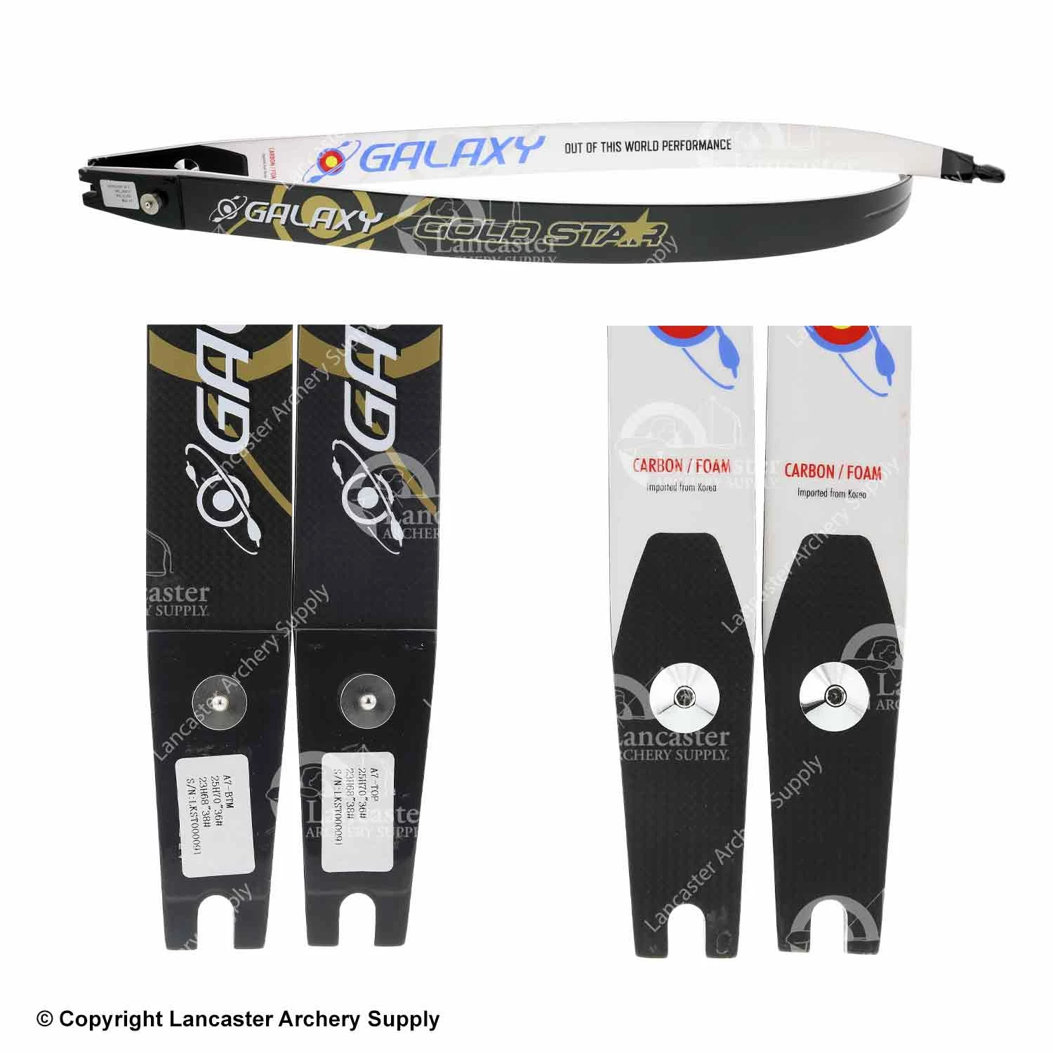 Galaxy Archery Galaxy Gold Star Carbon Foam ILF Limbs (Open Box X1030175) - Image 2