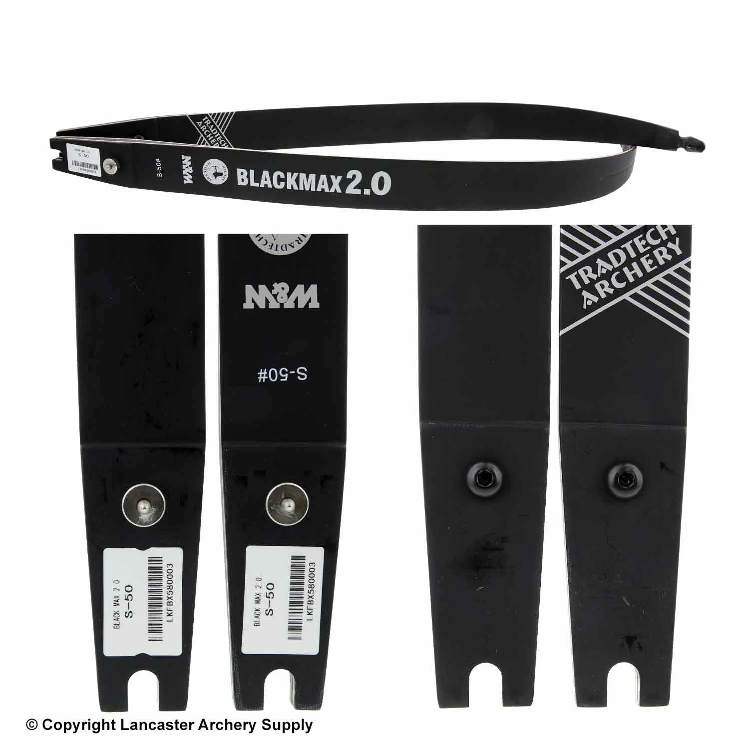 TradTech Archery TradTech Black Max 2.0 Glass/Wood Recurve Limbs (Open Box X1030404) - Image 2