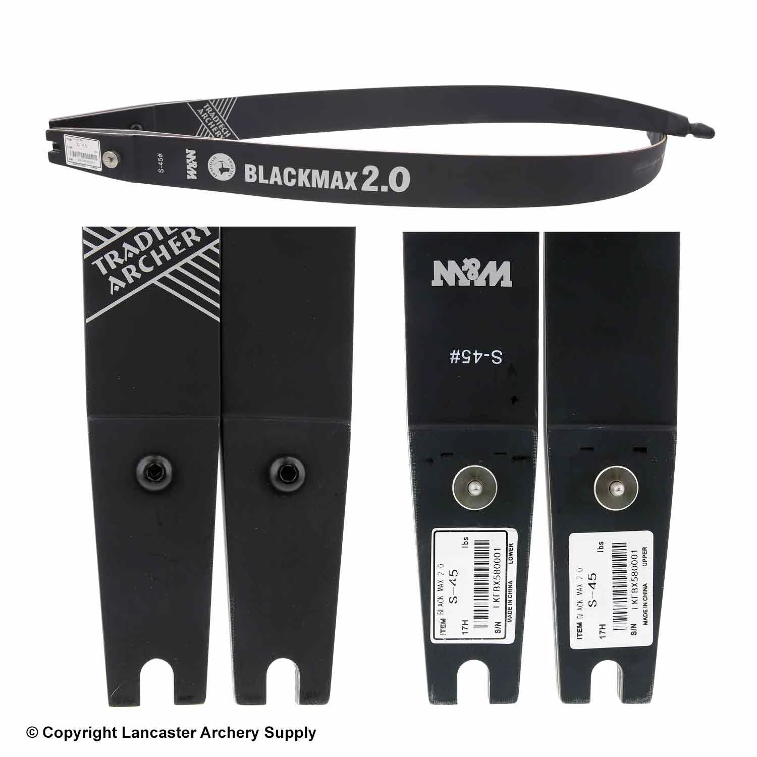 TradTech Archery TradTech Black Max 2.0 Glass/Wood Recurve Limbs (Open Box X1030405) - Image 2