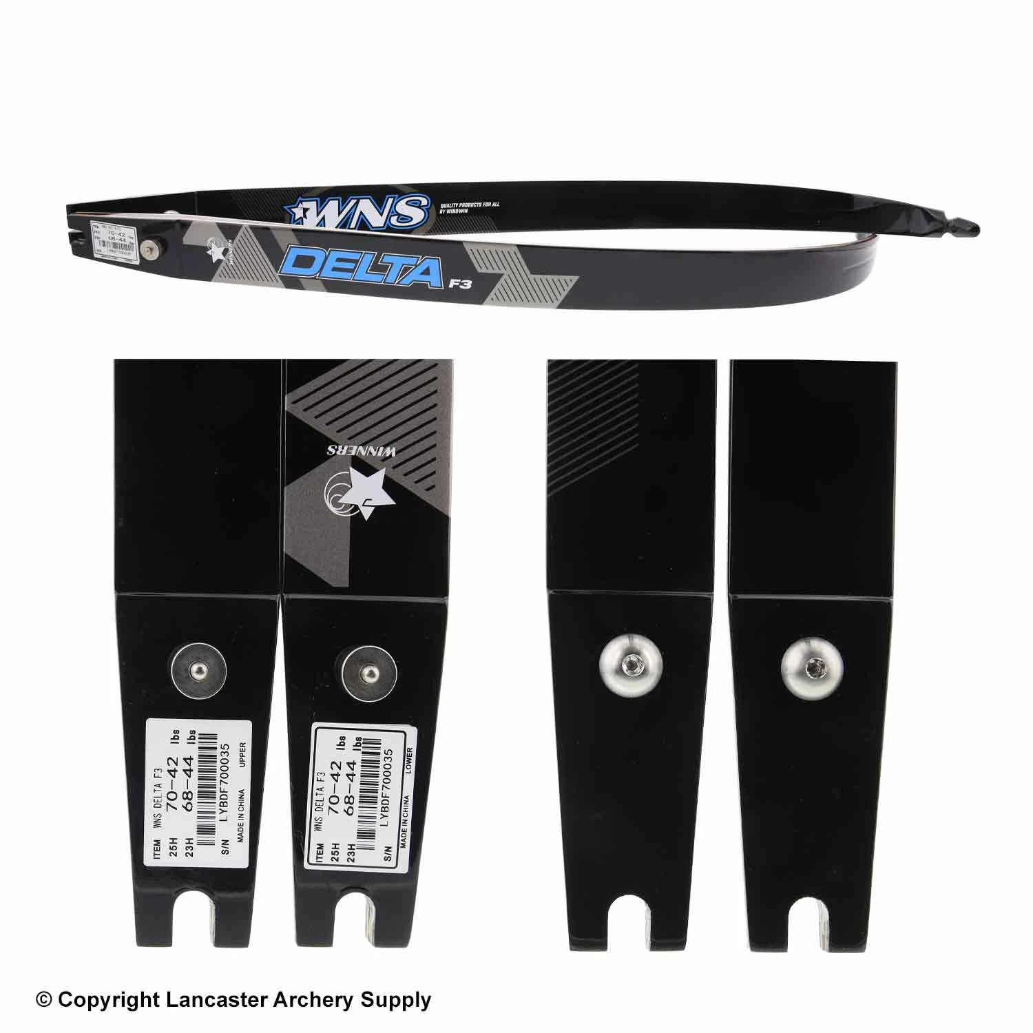 WNS Archery WNS Delta F3 Fiber Recurve Limbs (Open Box X1030406) - Image 2