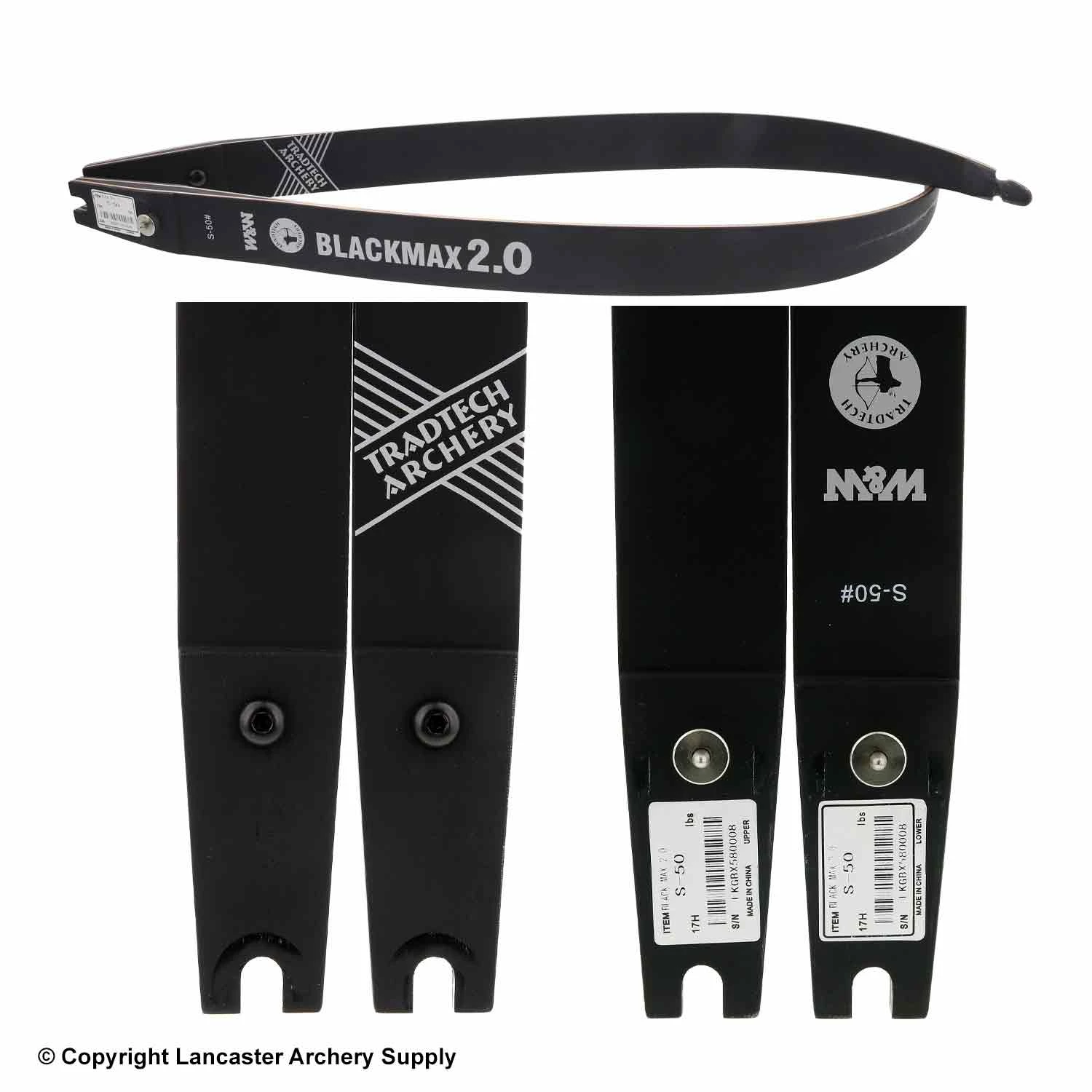 TradTech Archery TradTech Black Max 2.0 Glass/Wood Recurve Limbs (Open Box X1030444) - Image 2