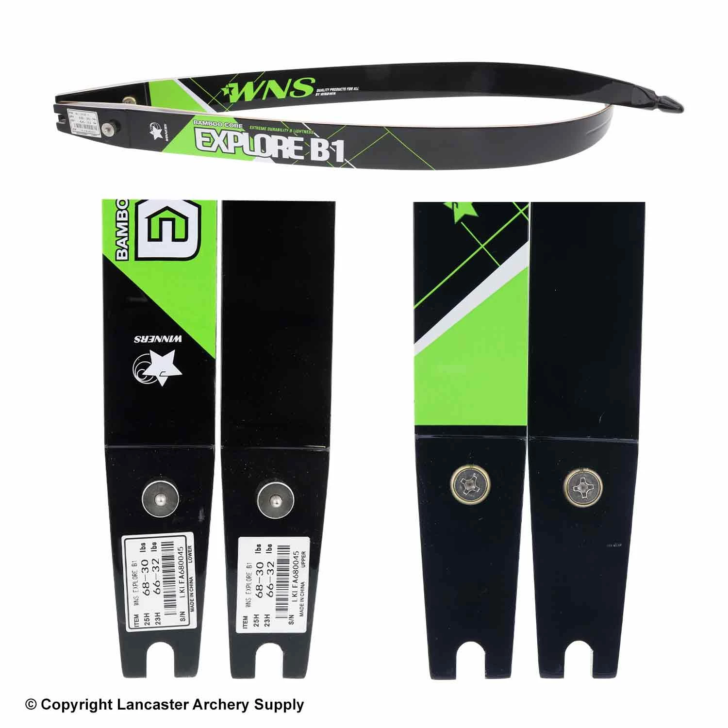 WNS Archery WNS Explore B1 Glass/Bamboo Recurve Limbs (Open Box X1031026) - Image 2