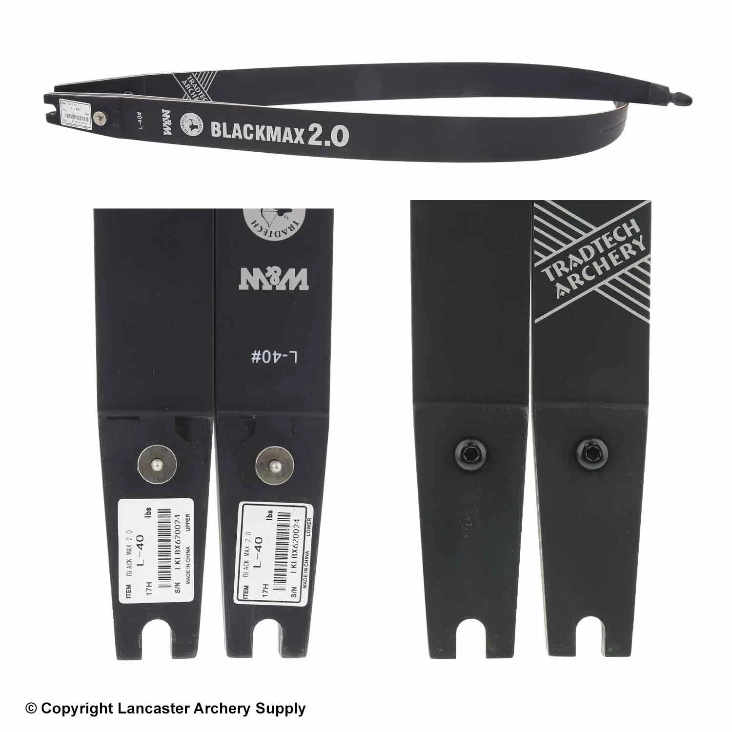 TradTech Archery TradTech Black Max 2.0 Glass/Wood Recurve Limbs (Open Box X1031244) - Image 2