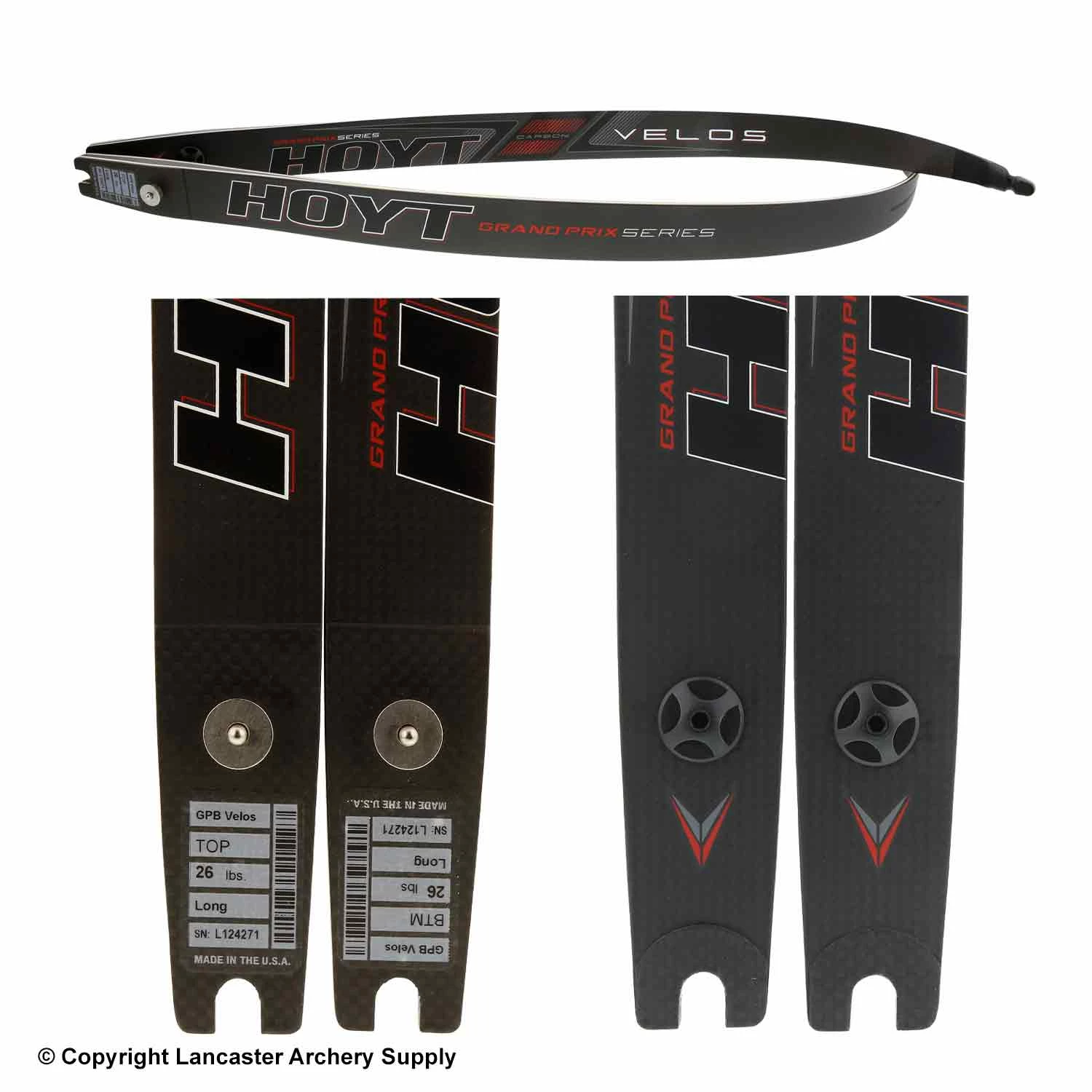 Hoyt Grand Prix Carbon Velos ILF Recurve Limbs (Open Box X1031731) - Image 2