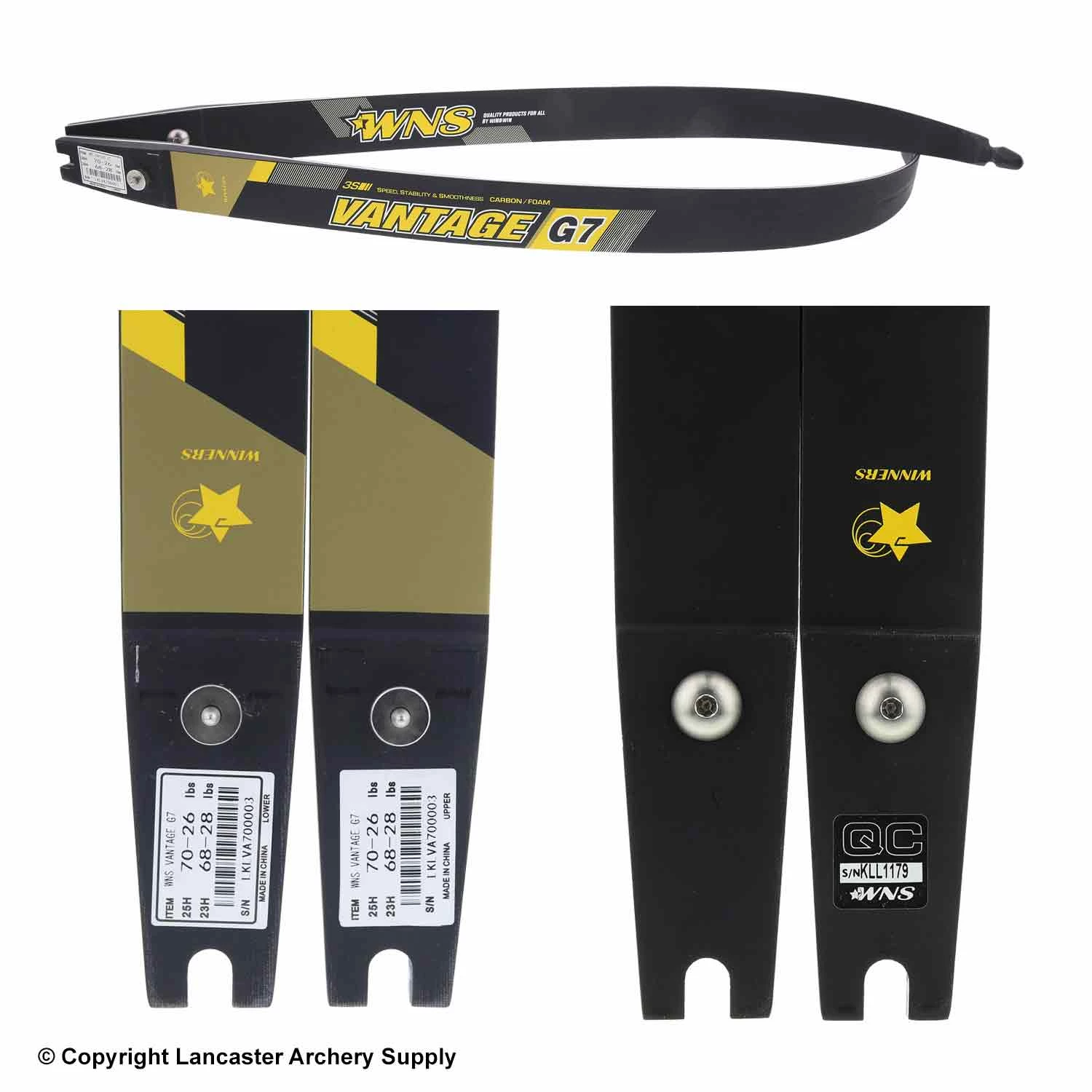 WNS Archery WNS Vantage G7 Recurve Limbs (Open Box X1031733) - Image 2