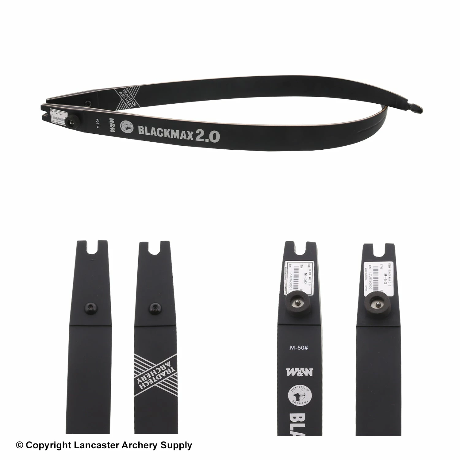 TradTech Archery TradTech Black Max 2.0 Glass/Wood Recurve Limbs(Open Box X1033532) - Image 2