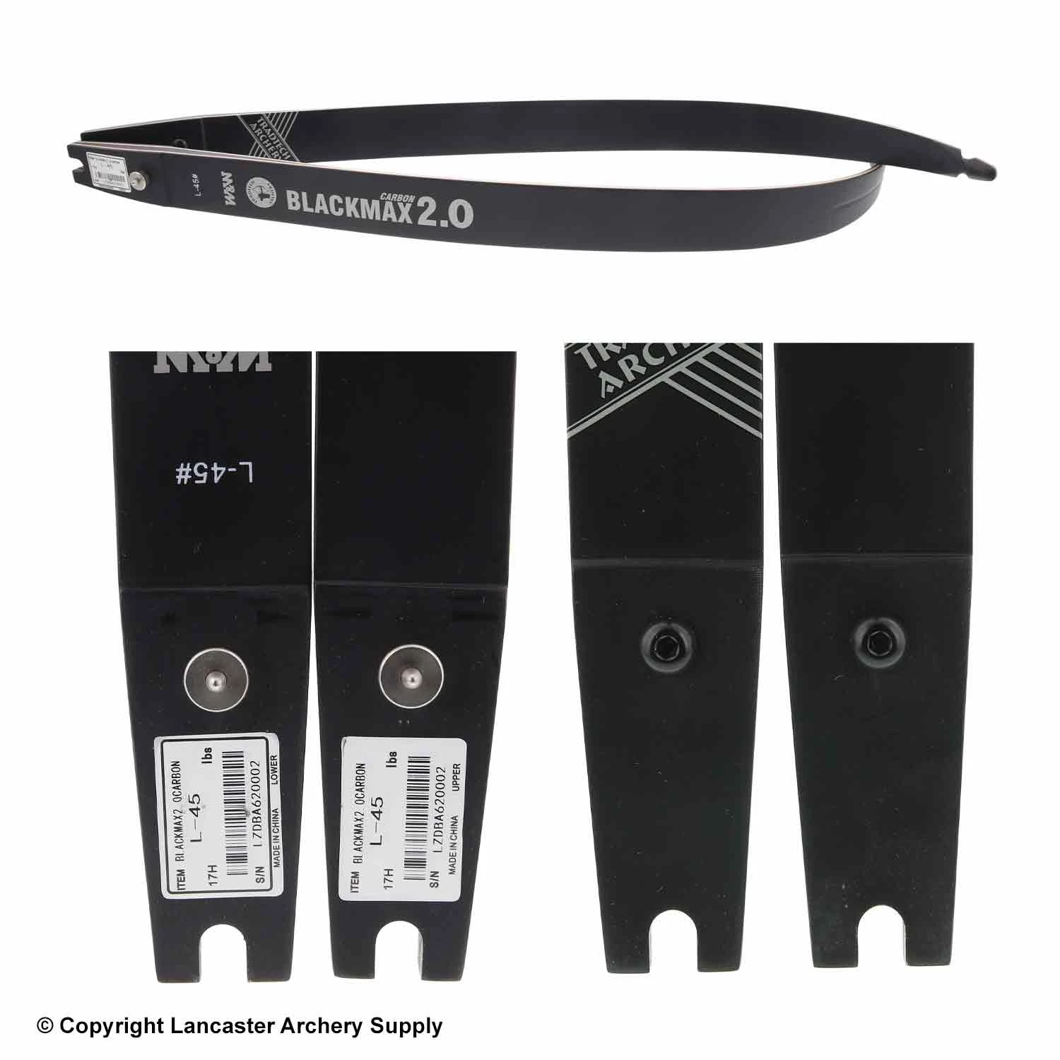 TradTech Archery TradTech Black Max 2.0 Carbon/Wood Recurve Limbs (Open Box X1033549) - Image 2