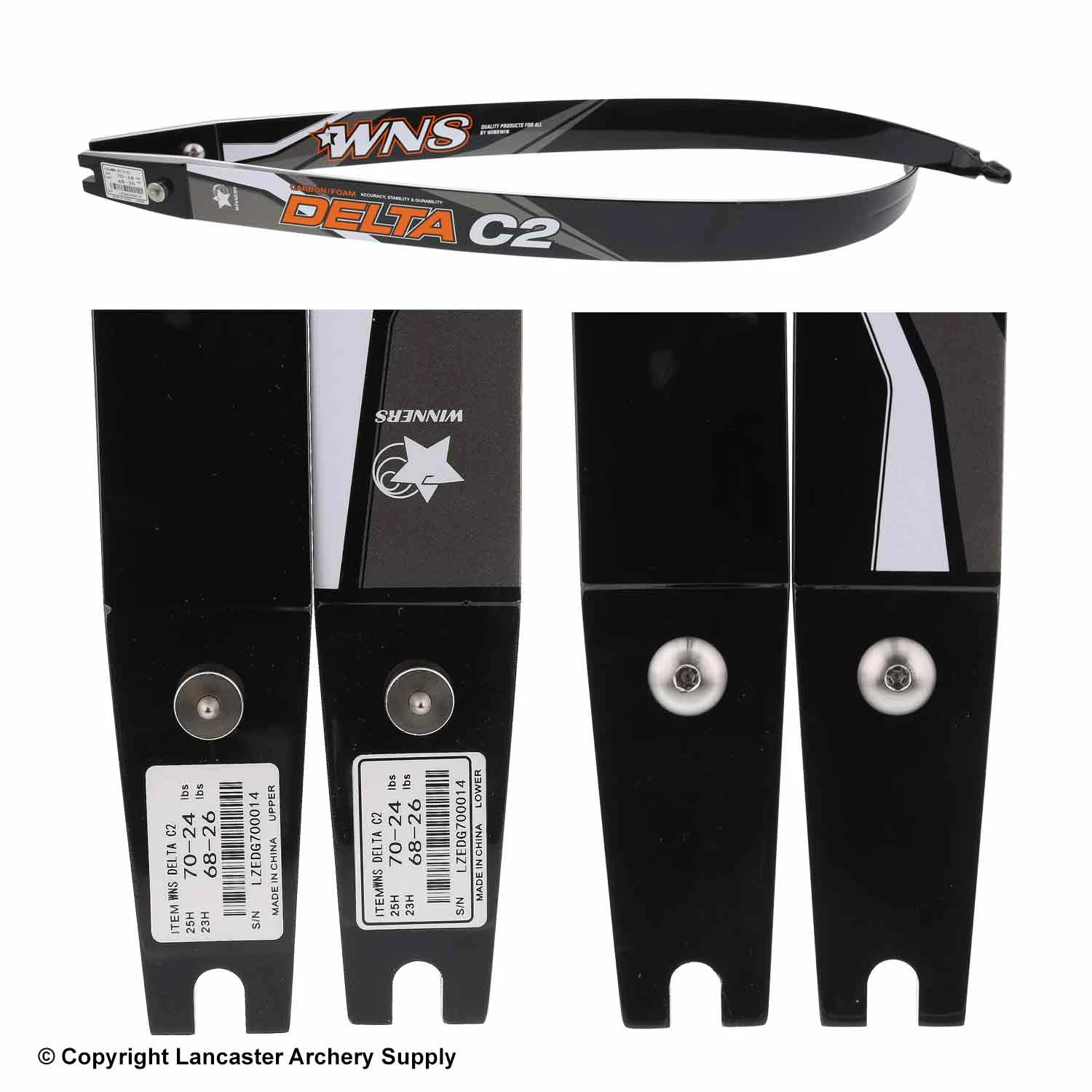 WNS Archery WNS Delta C2 Carbon / Foam Recurve Limbs (Open Box X1033649) - Image 2