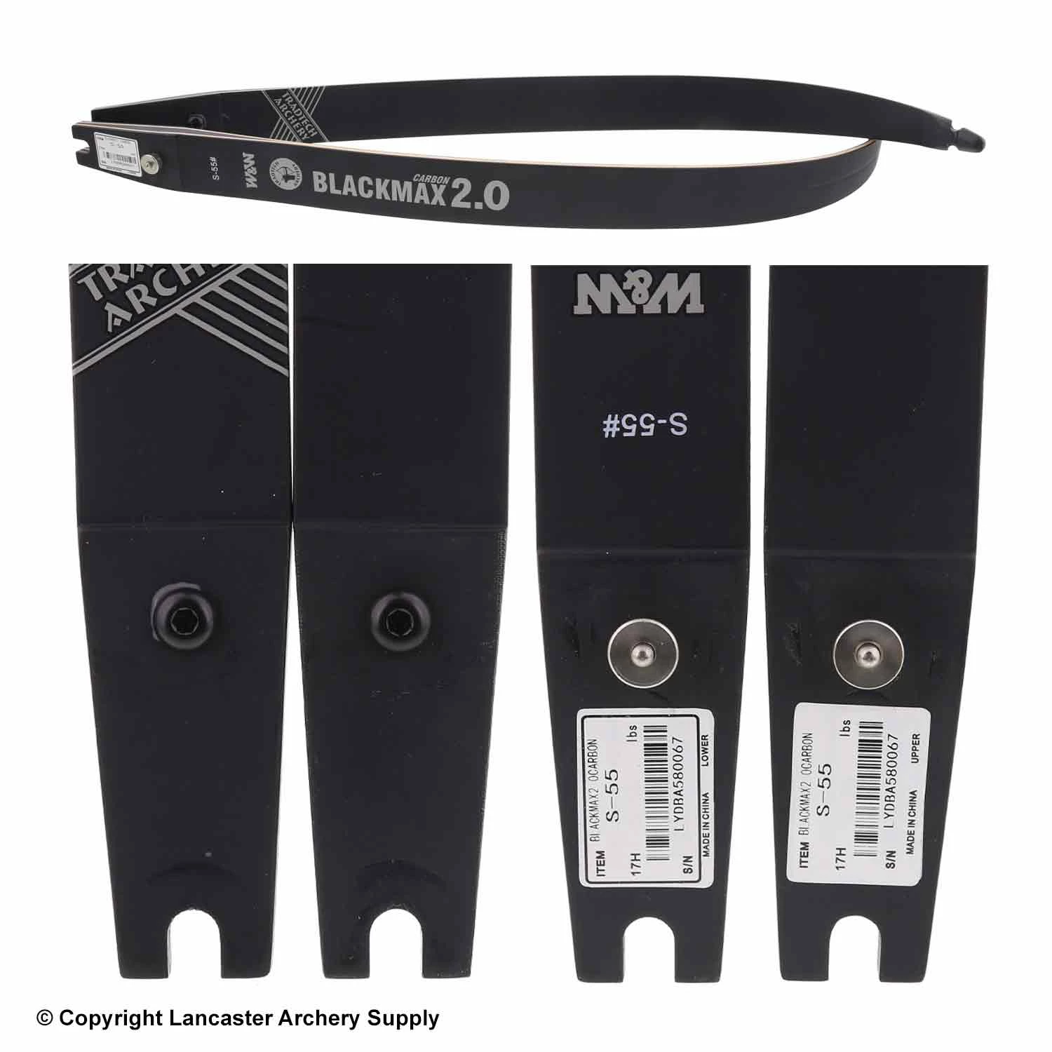 TradTech Archery TradTech Black Max 2.0 Carbon/Wood Recurve Limbs (Open Box X1033654) - Image 2